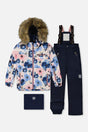 Deux par Deux girls watercolor flower print PLAY two-piece snowsuit
