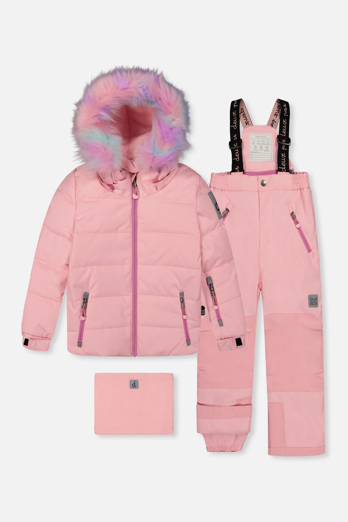 Deux par Deux girls light pink PLAY two-piece snowsuit set