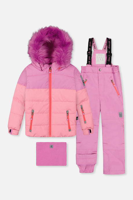 Deux par Deux girls pinkish violet PLAY two-piece winter snowsuit