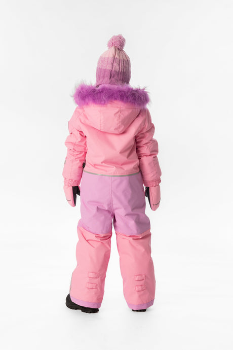 Kids One Piece Play Snowsuit Pink-3