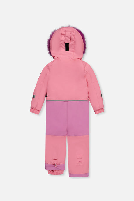 Kids One Piece Play Snowsuit Pink-4