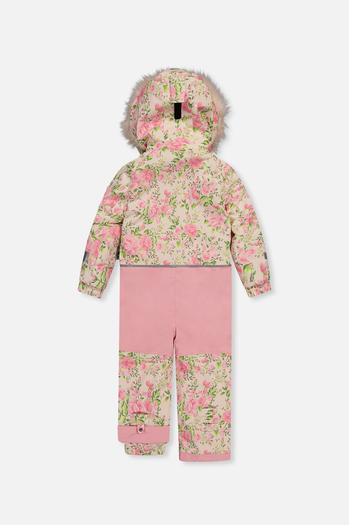 Kids One Piece Play Snowsuit Beige Vintage Rose Print-4