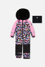 Deux par Deux girls black heart PLAY one-piece snowsuit product view