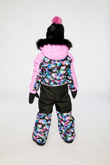 Girls black heart PLAY one-piece snowsuit alternate lookbook view