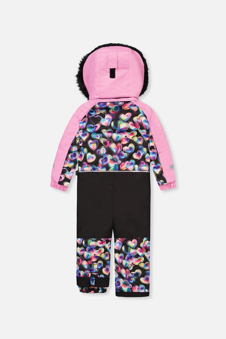 Deux par Deux black heart one-piece snowsuit alternate product view