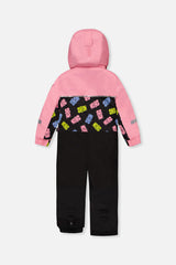 Deux par Deux pink black gummy bear PLAY one-piece snowsuit alternate product view