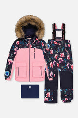 Deux par Deux girls PLAY pink floral two-piece snowsuit -30°C 10K sizes 2-14
