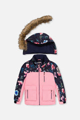 Deux par Deux pink floral two-piece PLAY snowsuit alternate product view