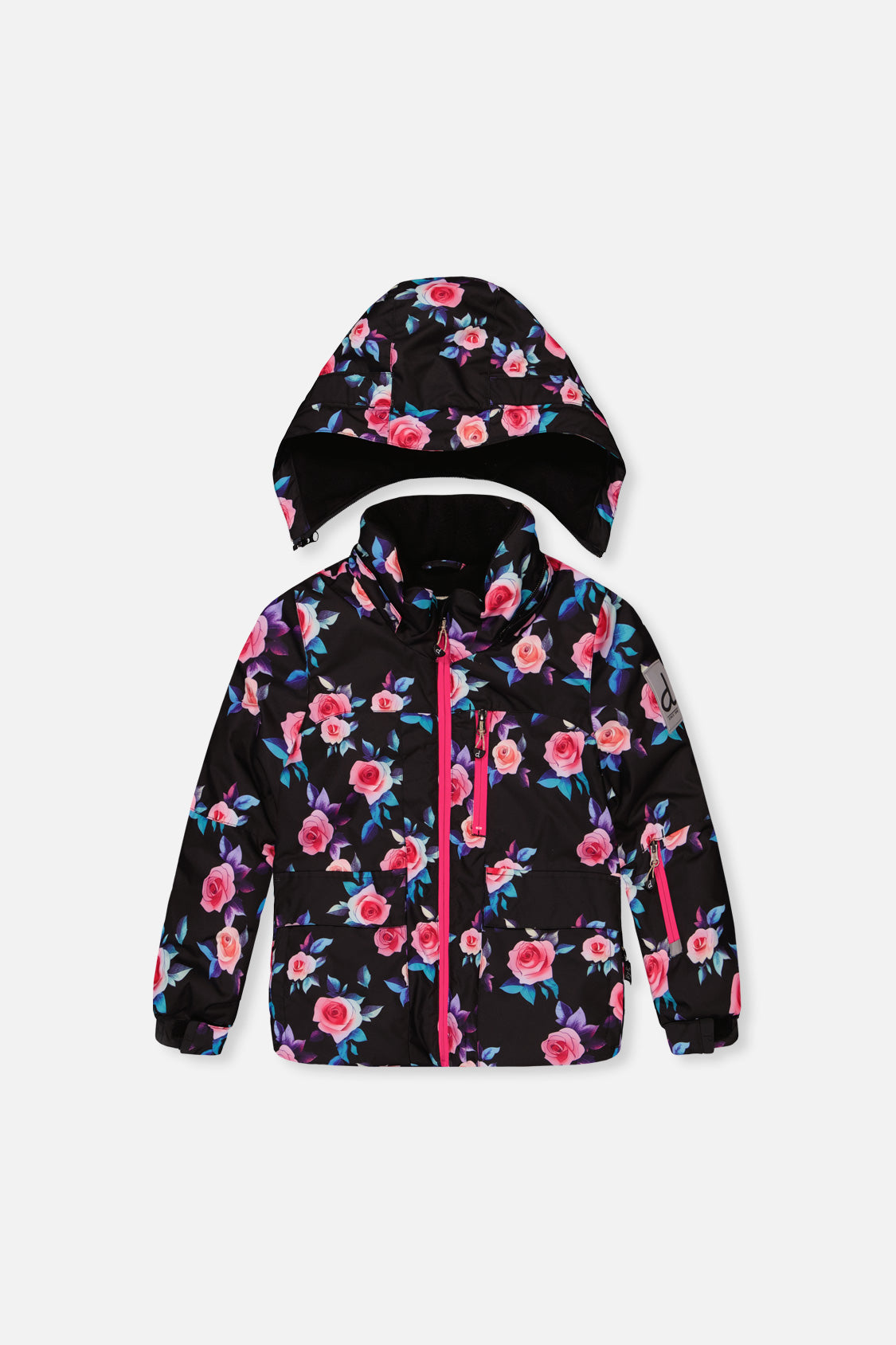 Deux par Deux black rose print and pink two-piece PLAY snowsuit alternate product view
