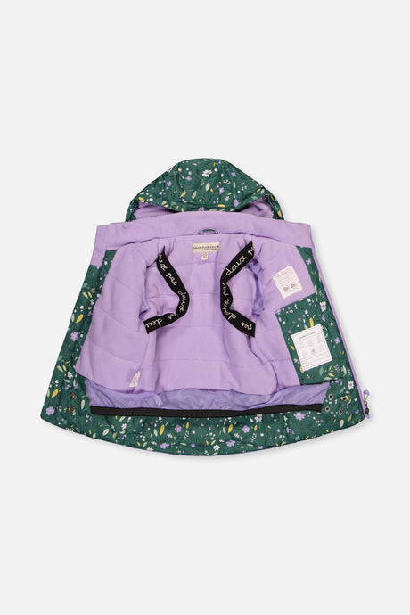 Deux par Deux Two Piece Play Snowsuit Green Mini Flower Print