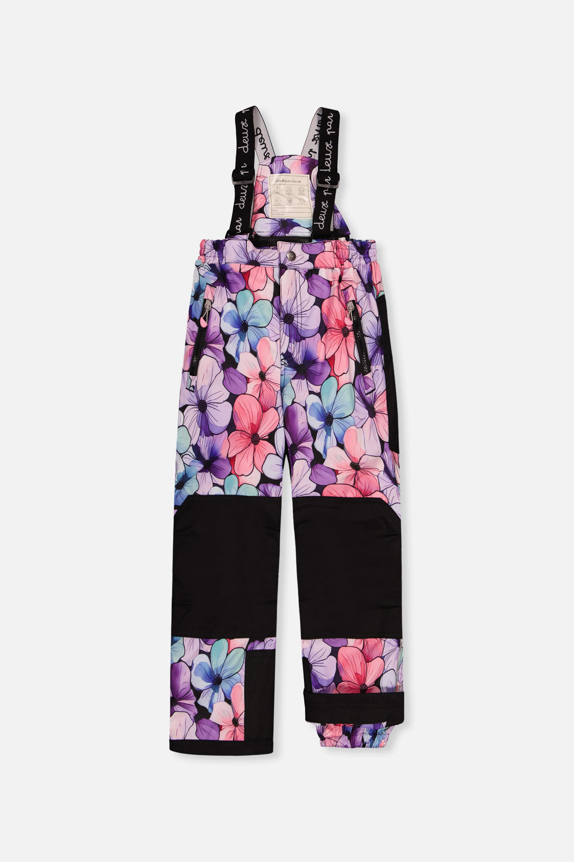 Deux par Deux pink-to-blue gradient PLAY snowsuit with floral pants, product photo 5