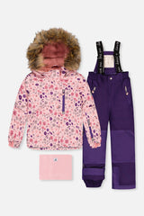 Two Piece Play Snowsuit Pink Mini Flower Print-0