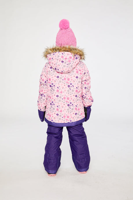 Two Piece Play Snowsuit Pink Mini Flower Print-3
