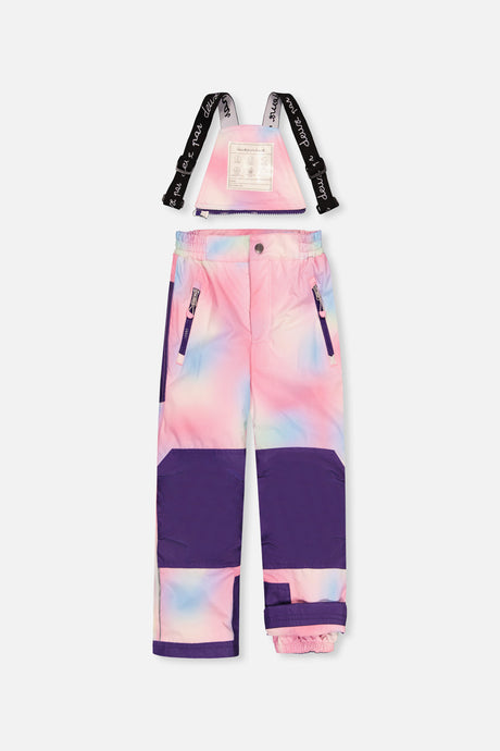 Deux par Deux Two Piece Play Snowsuit Purple Unicorn Print With Multicolored Pants