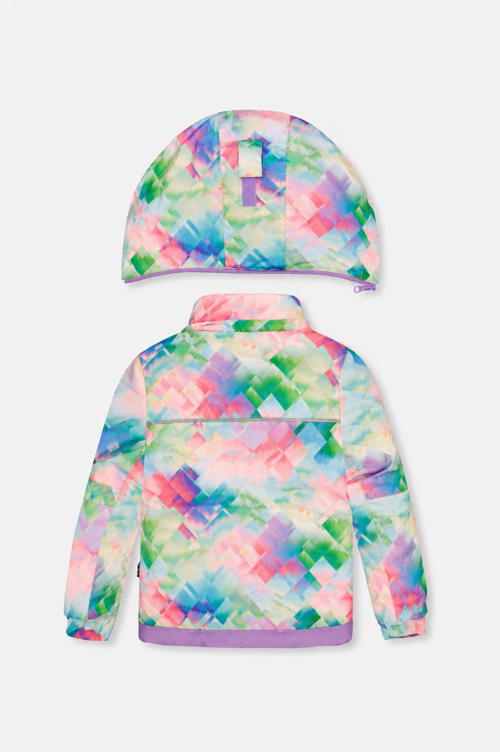 Deux par Deux girls Play snowsuit -30°C diamond pattern turquoise purple winter set