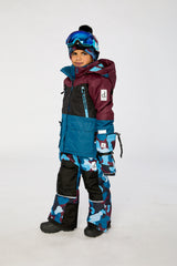 Two Piece Teknik Snowsuit Blue And Red Camouflage-3