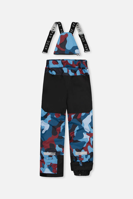 Deux par Deux boys' TEKNIK two-piece snowsuit in blue and red camouflage – additional view 6