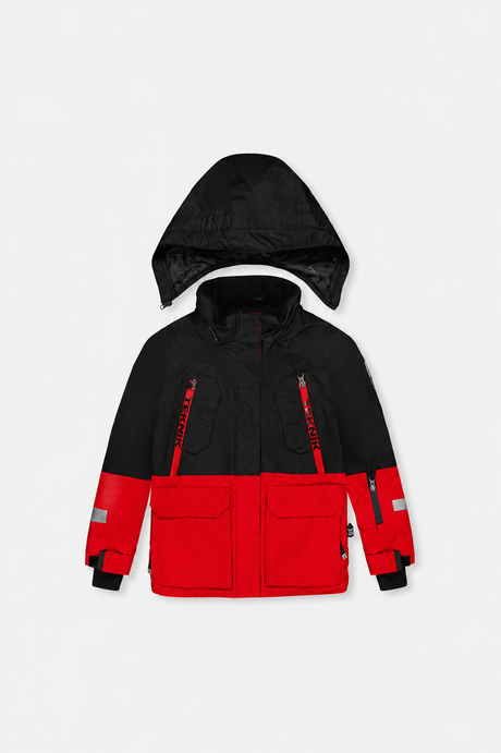 Two Piece Teknik Snowsuit Red With Black Pants-1