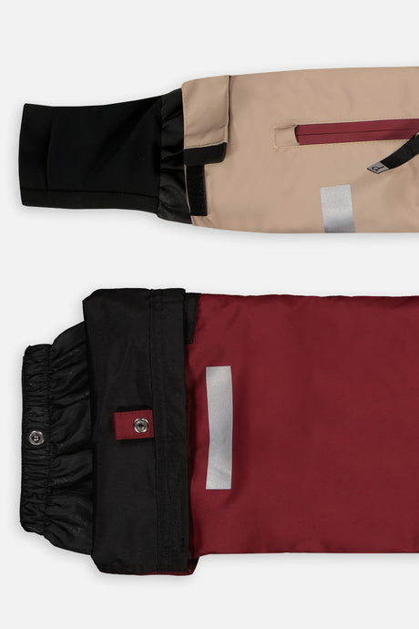 Deux par Deux TEKNIK two-piece snowsuit, black, beige and burgundy, alternate view 9