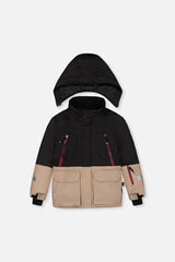 Deux par Deux black beige burgundy TEKNIK jacket and snow pants alternate product view
