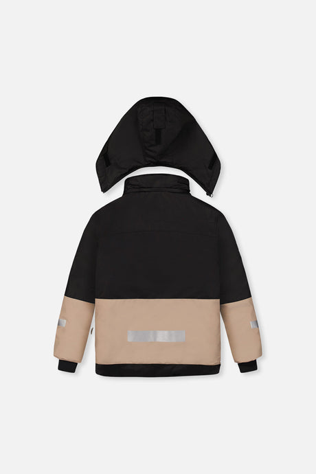 Deux par Deux TEKNIK two-piece snowsuit, black, beige and burgundy, alternate view 1
