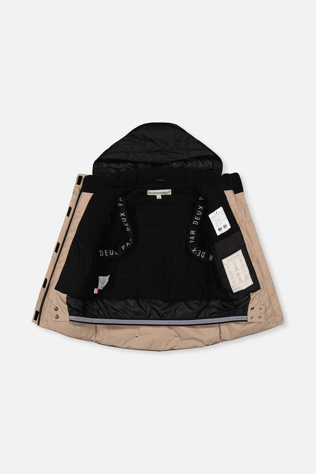 Deux par Deux TEKNIK two-piece snowsuit, black, beige and burgundy, alternate view 2