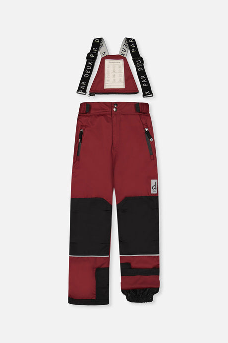 Deux par Deux TEKNIK two-piece snowsuit, black, beige and burgundy, alternate view 3