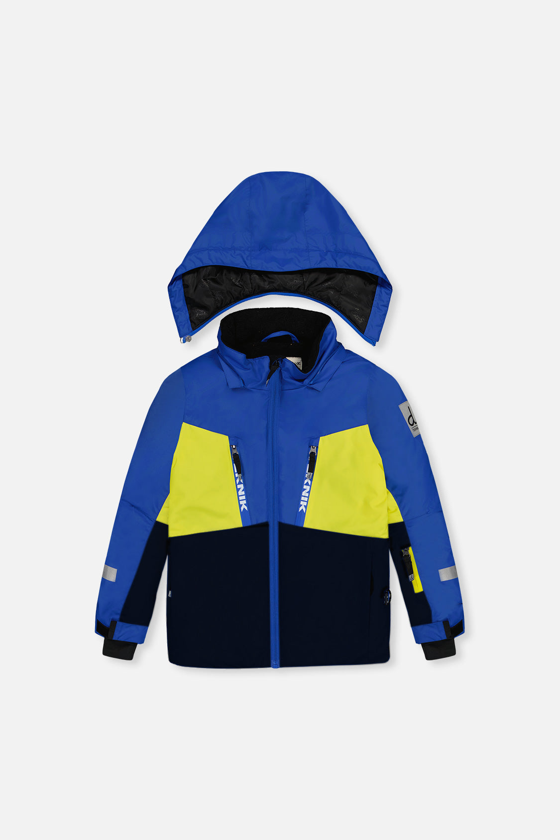 Deux par Deux TEKNIK two-piece snowsuit in Royal Blue and Yellow — alternate product view