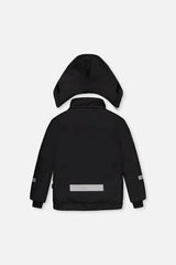 Back of the black TEKNIK jacket and hood