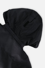 Close-up of the black TEKNIK jacket hood