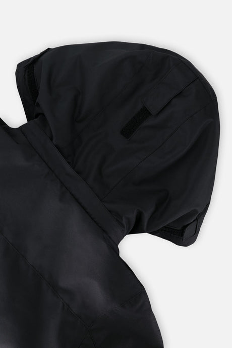 Close-up of the black TEKNIK jacket hood