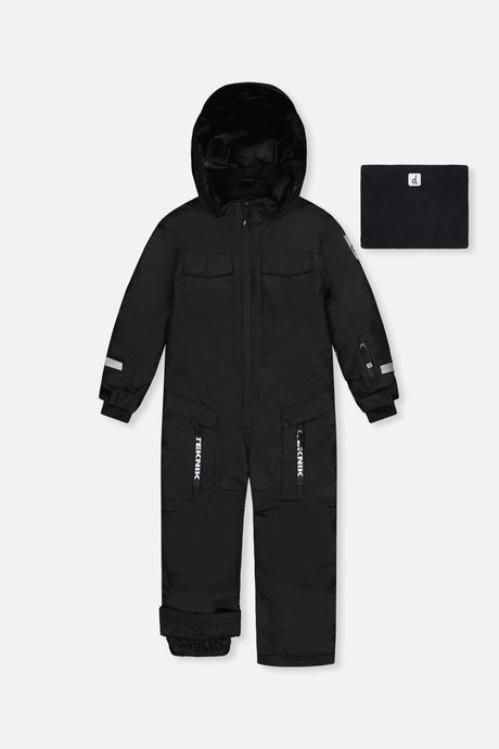 Kids One Piece Teknik Snowsuit Black-0
