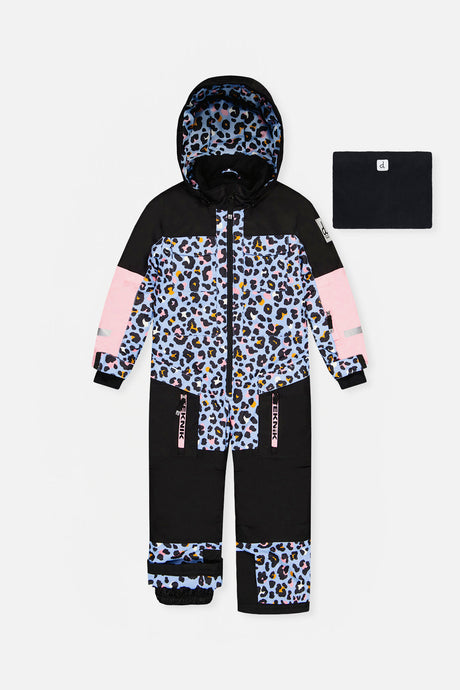 Kids One Piece Teknik Blue Leopard Print-0