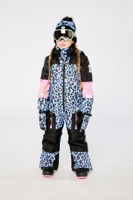 Kids One Piece Teknik Blue Leopard Print-2
