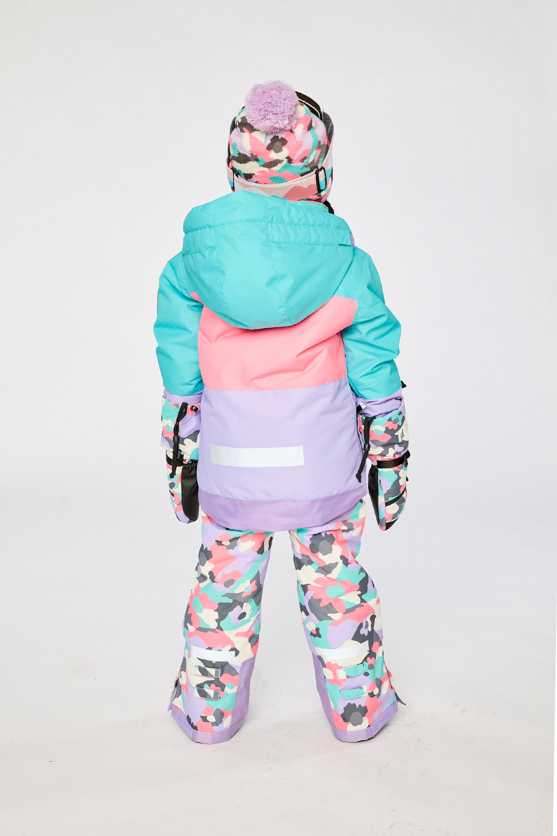 Two Piece Teknik Snowsuit Turquoise Orange And Mauve-3