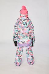 Two Piece Teknik Snowsuit Coral Camouflage-3