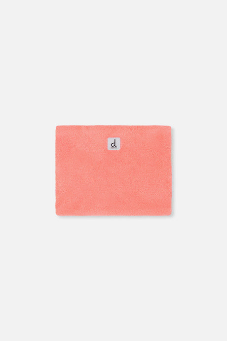 Coral pink fleece neckwarmer included with the TEKNIK snowsuit