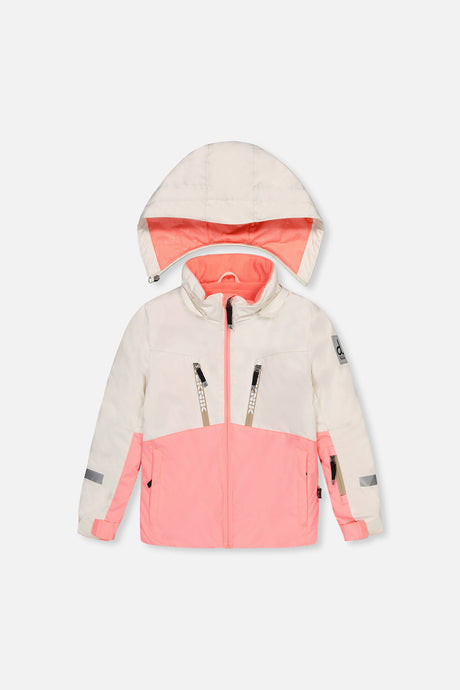 Deux par Deux TEKNIK two-piece snowsuit in Off-White and Pink — alternate product view