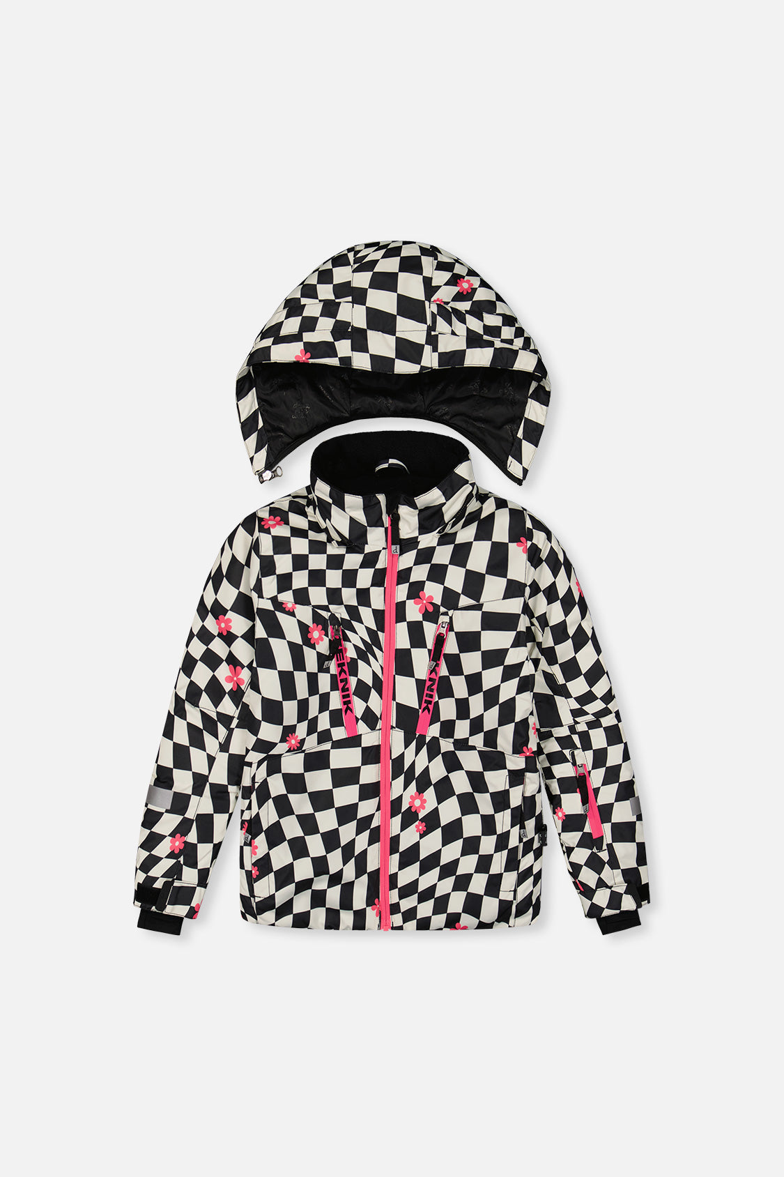 Deux par Deux girls Teknik snowsuit -30°C bright pink checkered two-piece set
