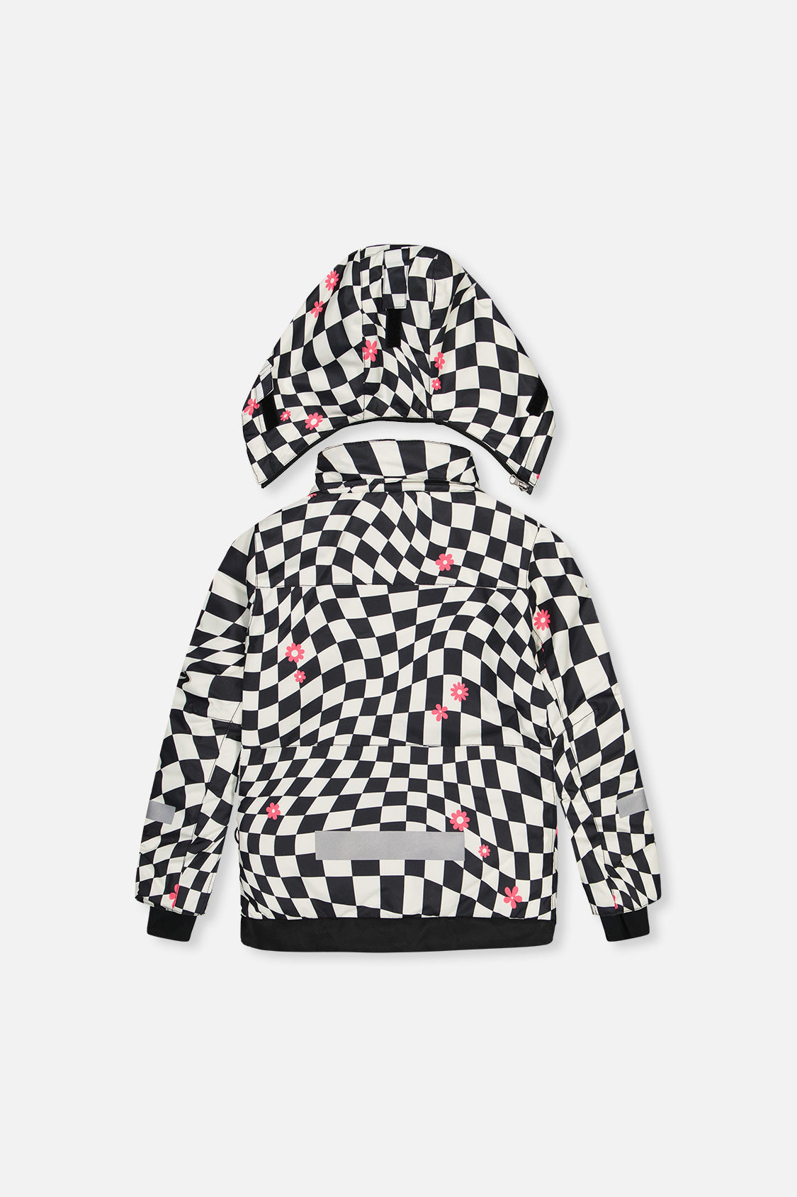Back of the checkered TEKNIK jacket and hood