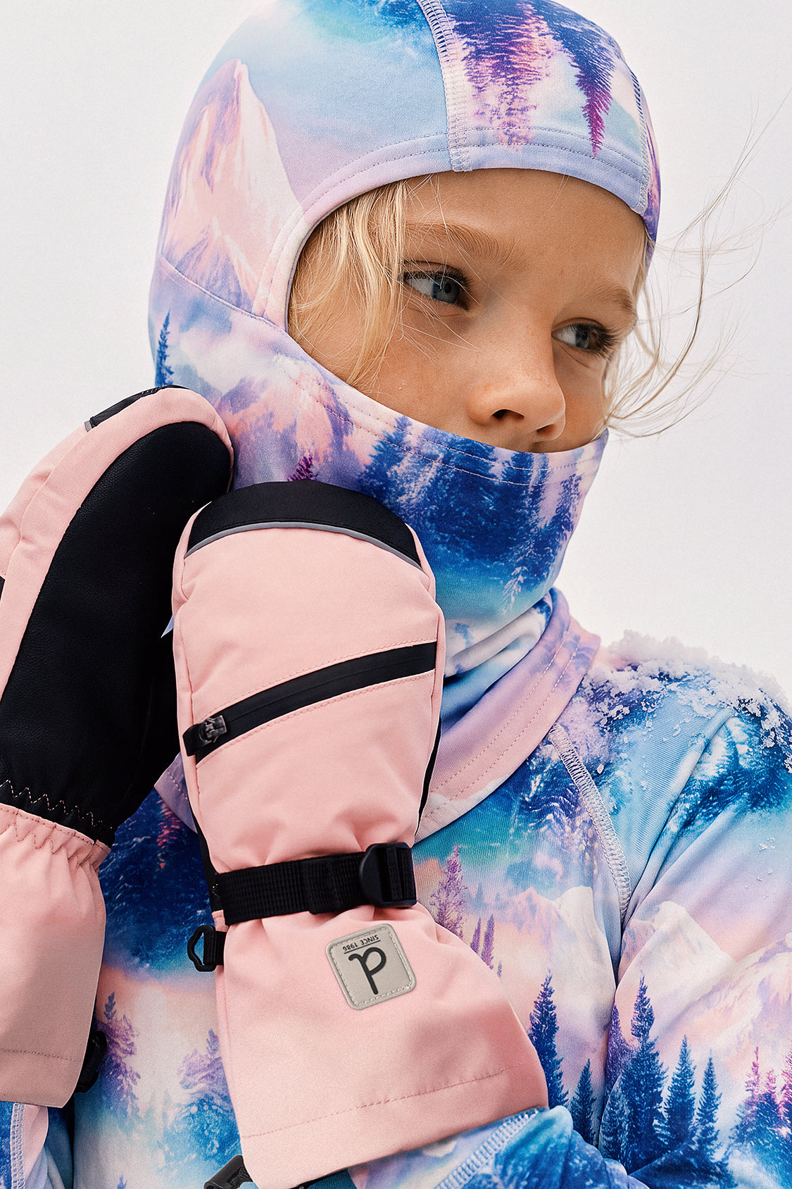 Polar Balaclava Blue And Pink Mountain Print-4