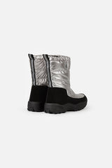 Nylon Quilted Winter Boots Silver-2