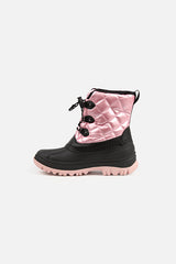 Quilted Winter Boots With Polar Fleece Lining Pale Dusty Pink-3