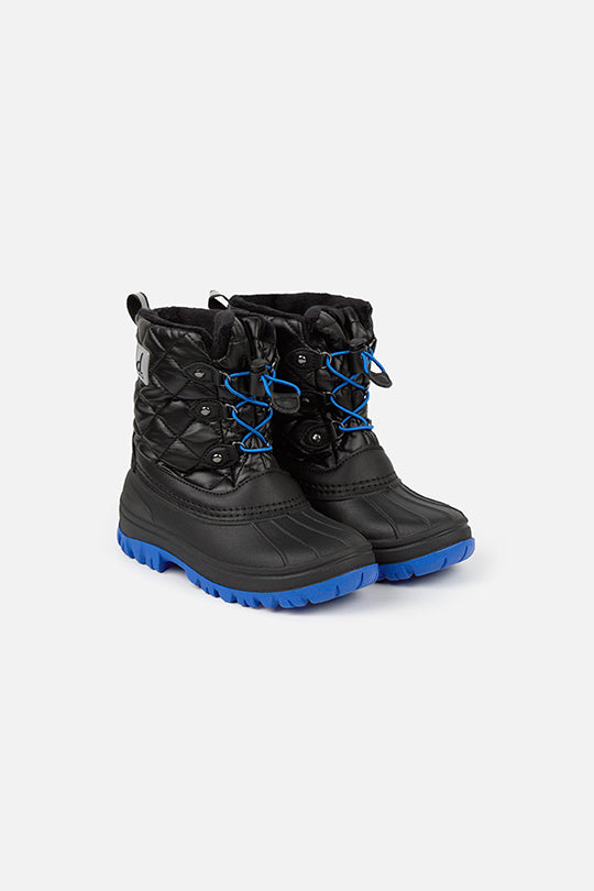 Quilted Winter Boots With Polar Fleece Lining Noir-0