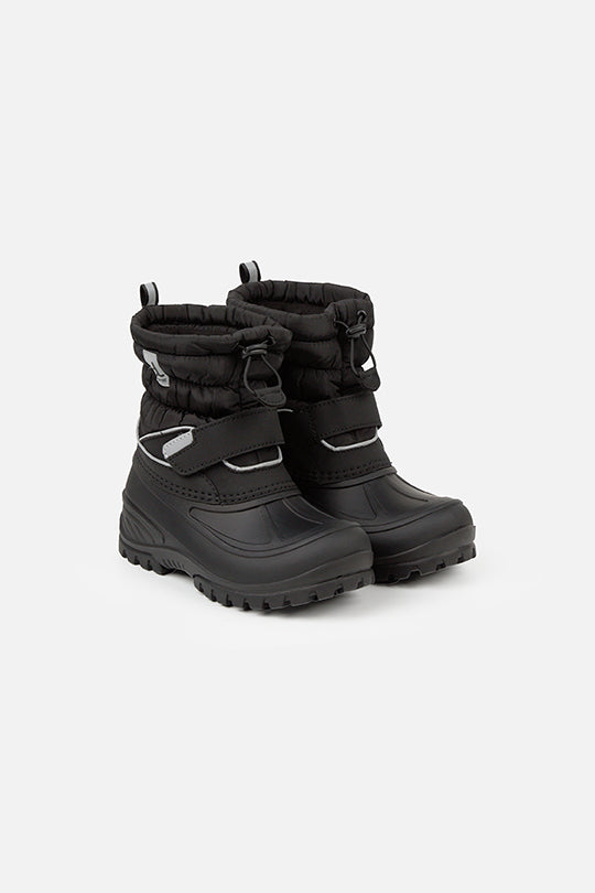 Rubberized Puffer Winter Boots Black-0