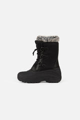 Deux par Deux kids' black winter boots with removable liner – single boot, inner side view