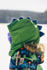 Oversized Dino Polar Balaclava For Ski Helmet Bright Green-2