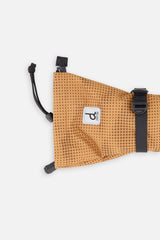 Deux par Deux Teknik kids' mittens in brown – cuff and wrist strap detail