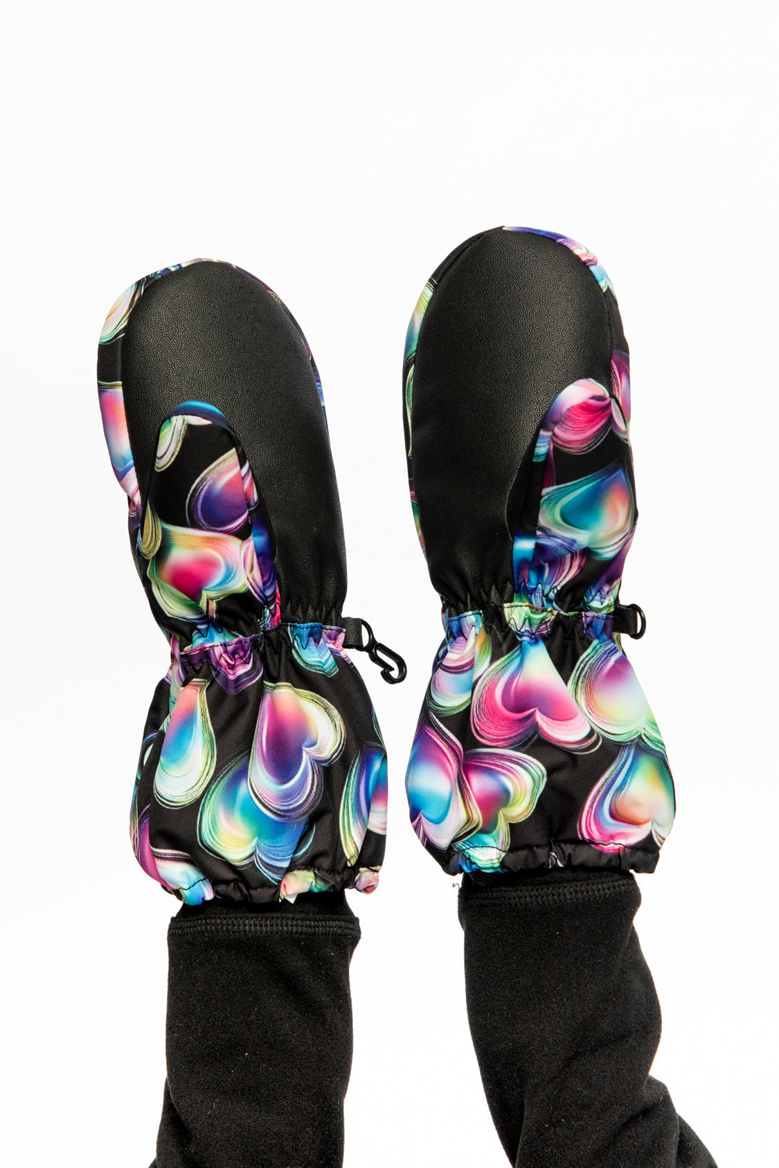 Play Baby Winter Mittens Black Heart Print-3