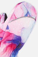 Play Baby Winter Mittens Mauve Flower Print-3